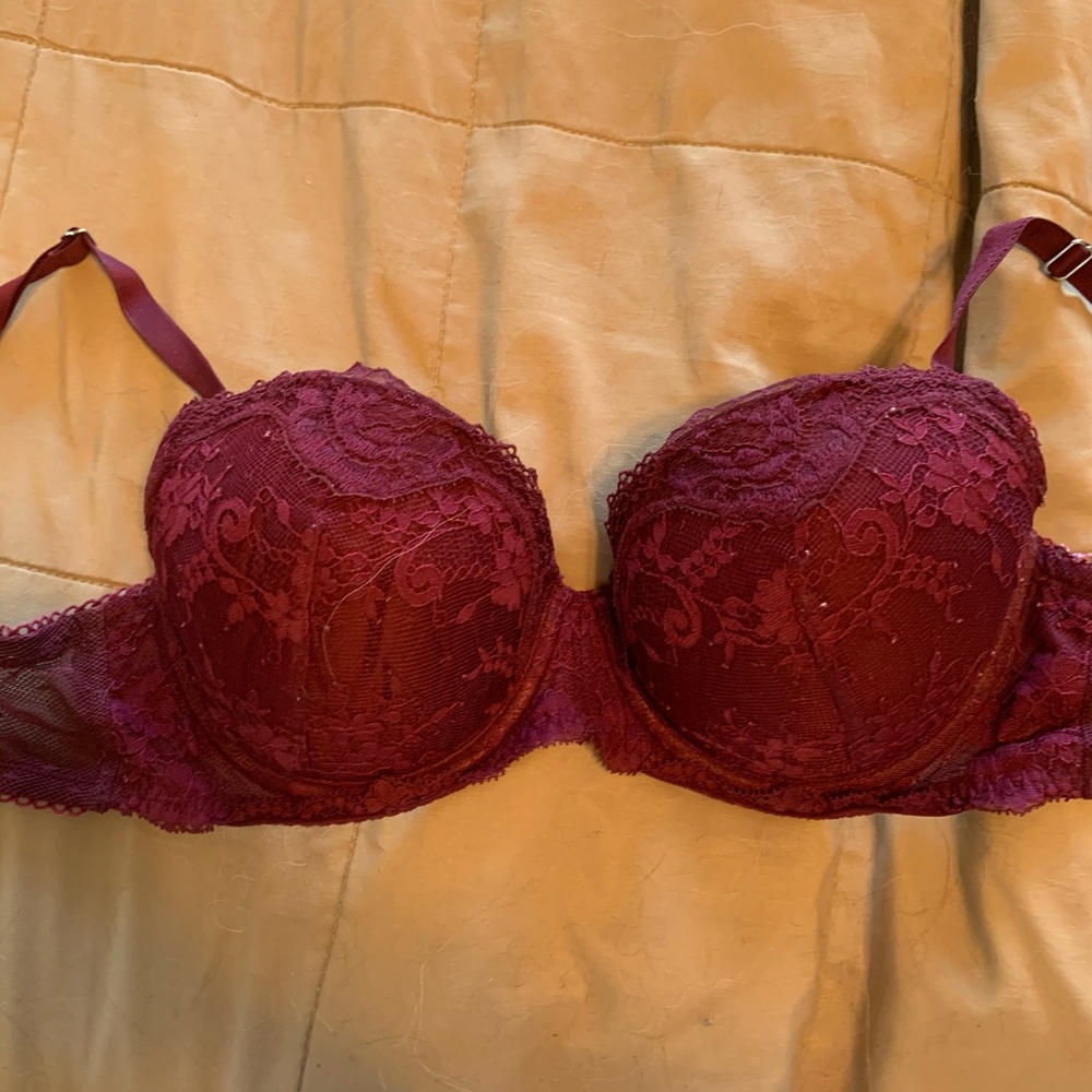 Burgundy Lace Bra